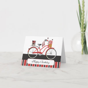 Ladybug Bicycle Card
