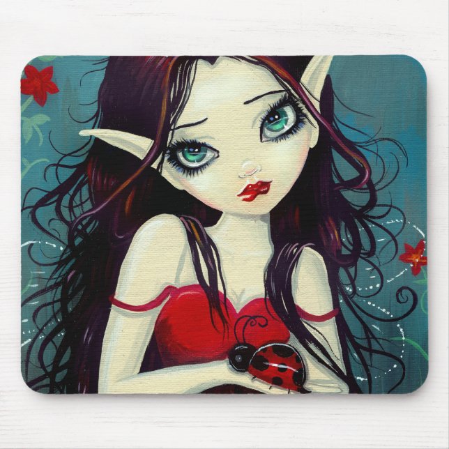 Ladybug Big-Eye Fairy Art Mouse Mat (Front)