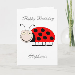 Ladybug Birthday Card Just Add Name