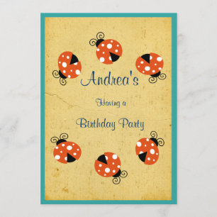 Ladybug Birthday Invitation
