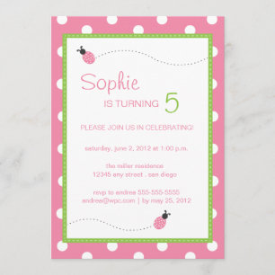 Ladybug Birthday Invitation
