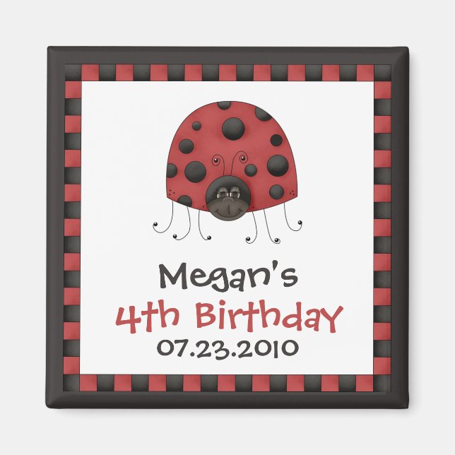 Ladybug • Birthday Invitation Magnet (Front)