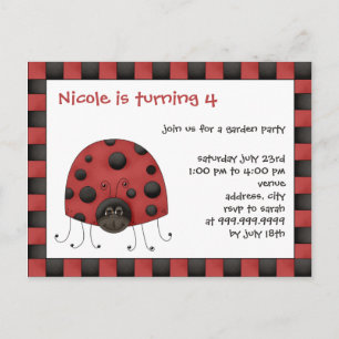 Ladybug • Birthday Invitation Postcard