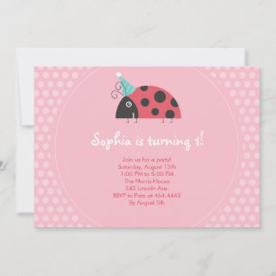 Ladybug Birthday Invitations