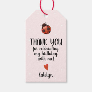 Ladybug Birthday Party Favour Gift Tag