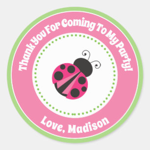 Ladybug Birthday Party Favour Stickers