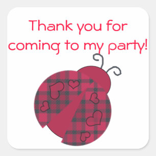 Ladybug Birthday Party Favour Stickers