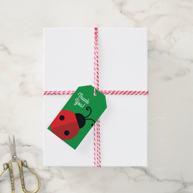 Ladybug Birthday Party Gift Tags (With Twine)