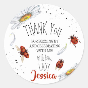 Ladybug Birthday party thank you Classic Round Sticker