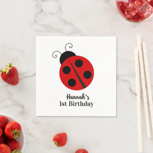 Ladybug Birthday Personalised Napkin