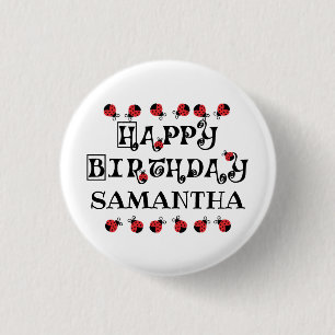 Ladybug Birthday Personalized 3 Cm Round Badge