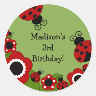 Ladybug Birthday Sticker