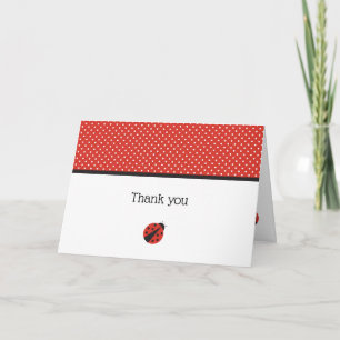 Ladybug birthday thank you note card