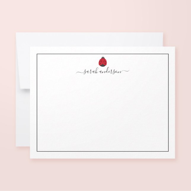 Ladybug Black Border Personalised Card (Creator Uploaded)