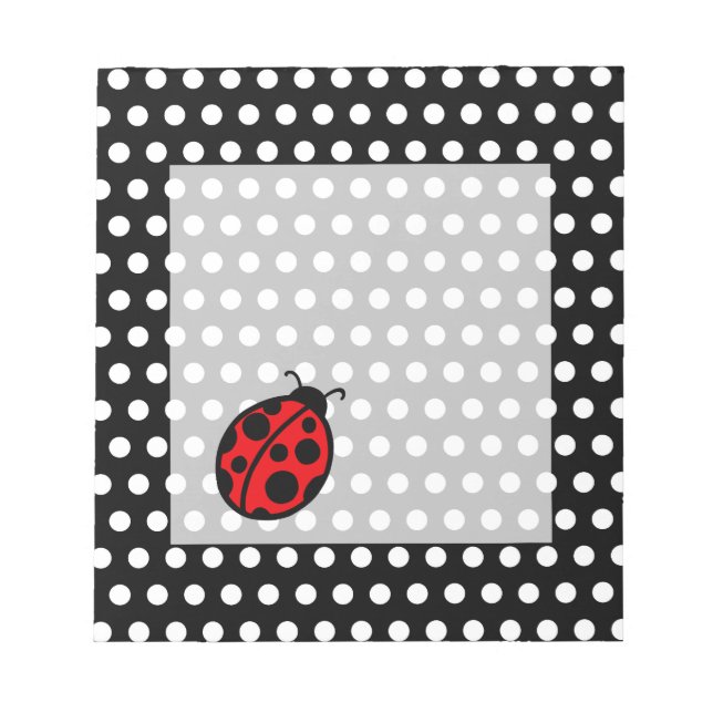 Ladybug Black Polka Dot Notepad (Front)