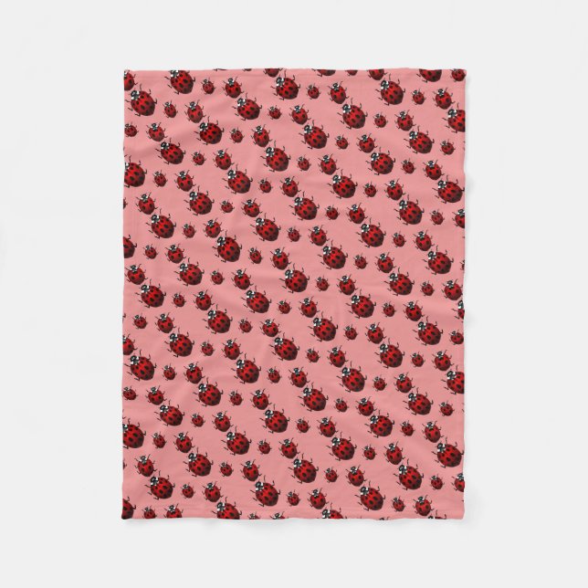 Ladybug Blanket Cute Ladybird Fleece Blanket (Front)
