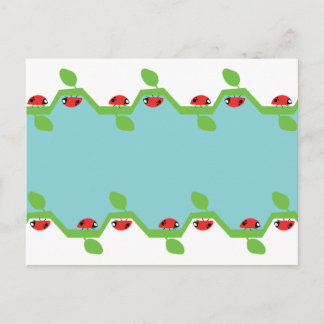 Ladybug Blue Background No Text Postcard