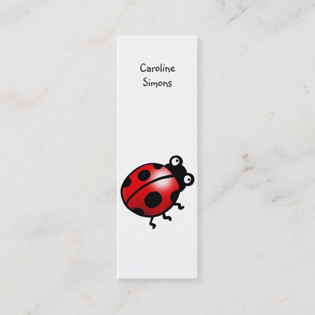 Ladybug bookmark mini business card (Front)