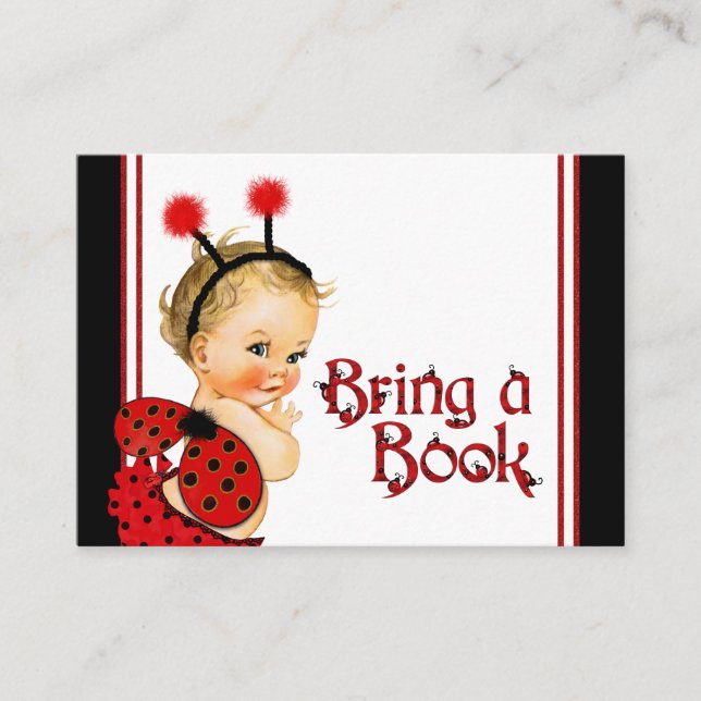 Ladybug Bring a Book Cards Blonde (Front)