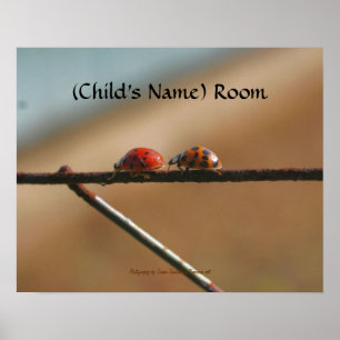 Ladybug Buddies Kids Room Personalised Wall Poster