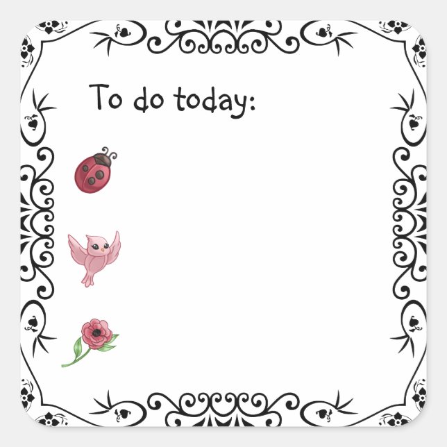 Ladybug Bullet Journal or Planner Square Sticker (Front)