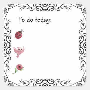 Ladybug Bullet Journal or Planner Square Sticker