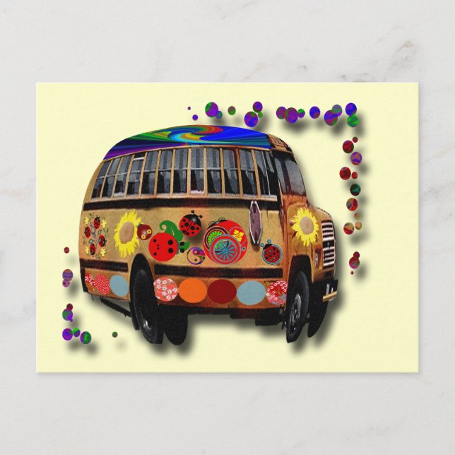 Ladybug Bus Invitation Postcard (Front)