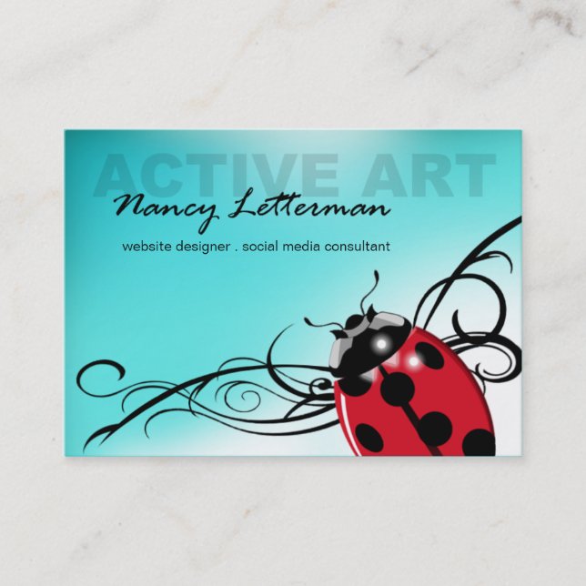 Ladybug Business Card template (red) (Front)