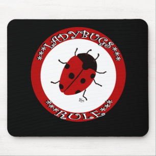 Ladybug button mouse mat
