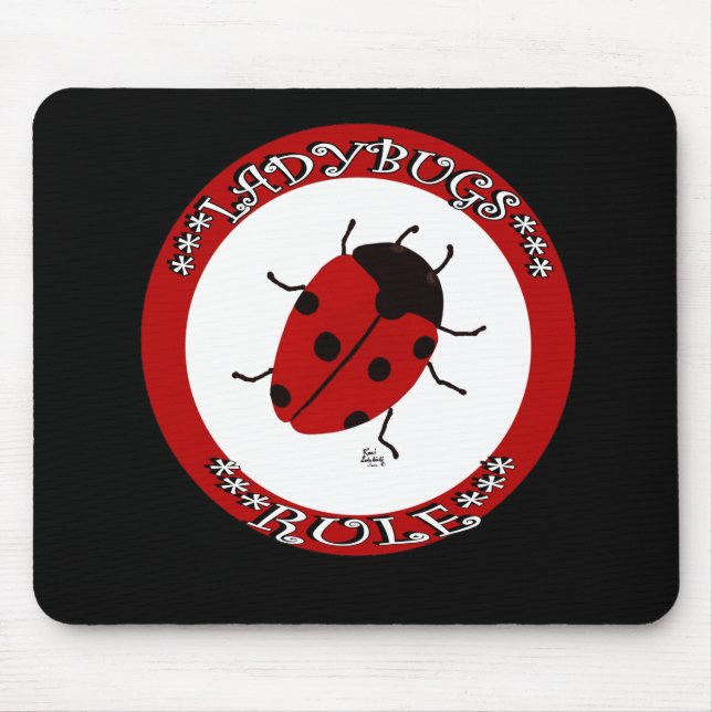 Ladybug button mouse mat (Front)