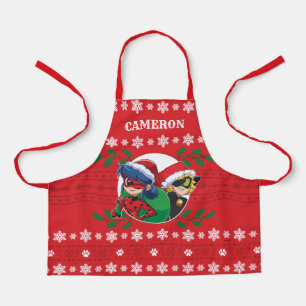 Ladybug & Cat Noir   Holiday Graphic Apron