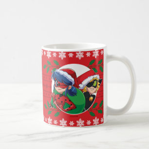 Ladybug & Cat Noir   Holiday Graphic Coffee Mug