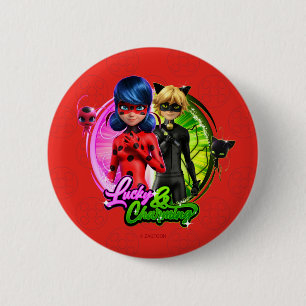 Ladybug & Cat Noir   Lucky & Charming 6 Cm Round Badge