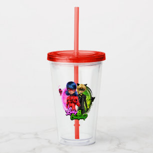 Ladybug & Cat Noir   Lucky & Charming Acrylic Tumbler