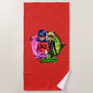 Ladybug & Cat Noir Lucky & Charming Beach Towel