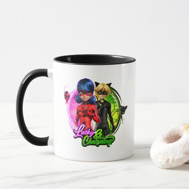 Ladybug & Cat Noir | Lucky & Charming Mug (With Donut)