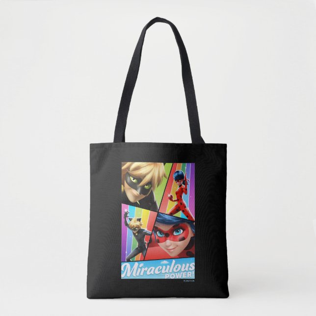 Ladybug & Cat Noir | Miraculous Power! Tote Bag (Front)