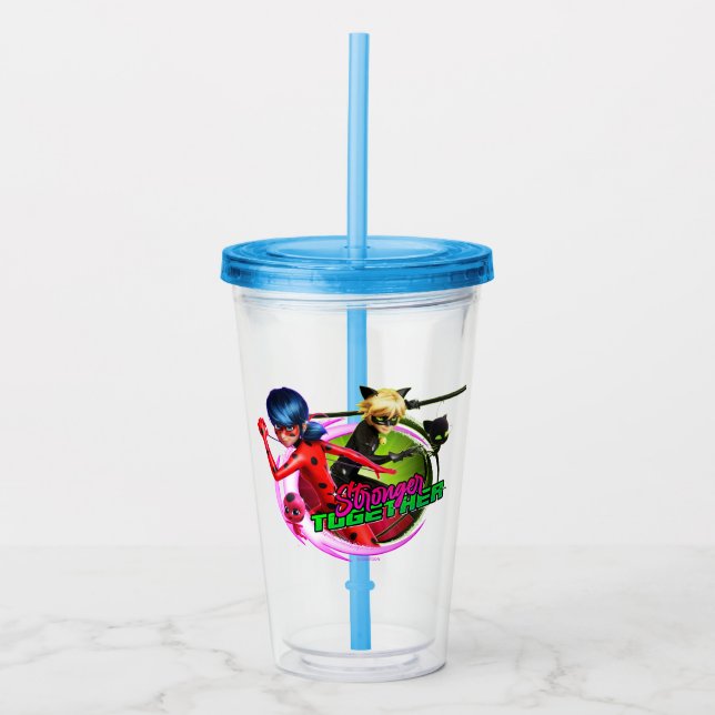 Ladybug & Cat Noir | Stronger Together Acrylic Tumbler (Front)