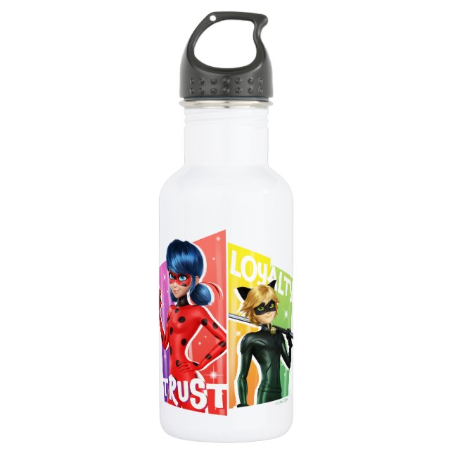 Ladybug & Cat Noir | Trust & Loyalty 532 Ml Water Bottle (Front)