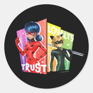 Ladybug & Cat Noir   Trust & Loyalty Classic Round Sticker