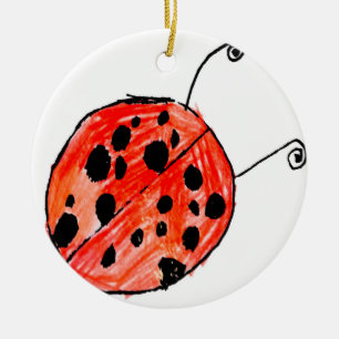 Ladybug Ceramic Tree Decoration