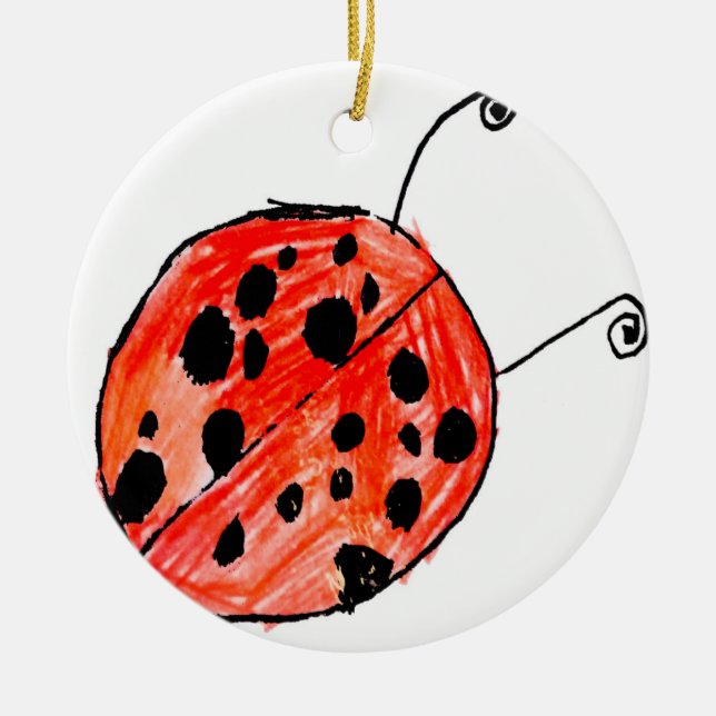 Ladybug Ceramic Tree Decoration (Front)
