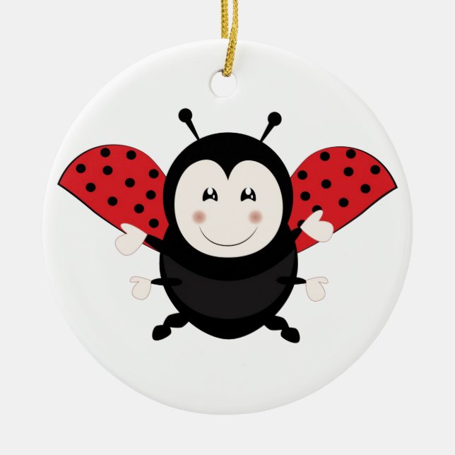 Ladybug Ceramic Tree Decoration (Front)