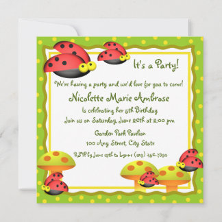 Ladybug Charm/ Birthday Invite