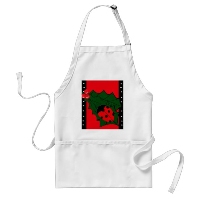 Ladybug Christmas Apron (Front)