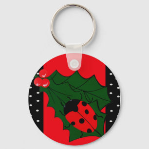 Ladybug Christmas keychain