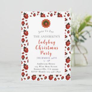 Ladybug Christmas Party Invitation