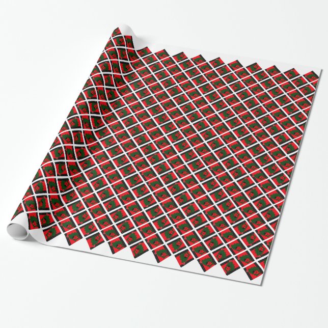 Ladybug Christmas T's Wrapping Paper (Unrolled)