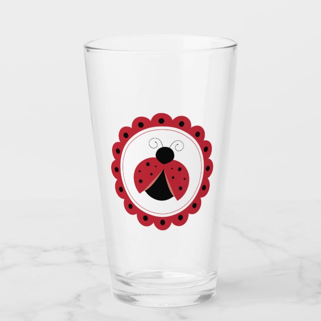 Ladybug Circle Glass (Front)