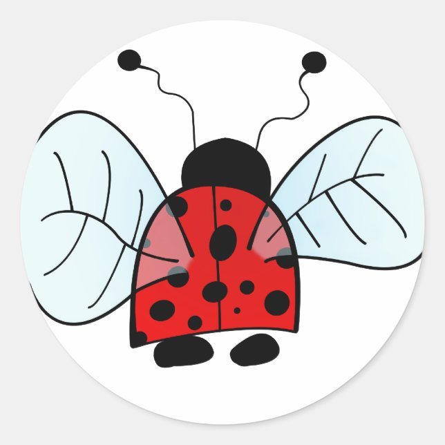 Ladybug Classic Round Sticker (Front)